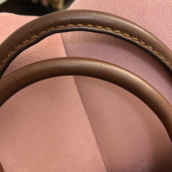 Gucci Sukey tote with brown leather trim
Length: 13.5" 
Height: 9.5"
Drop: 6" - Picture 8 of 10